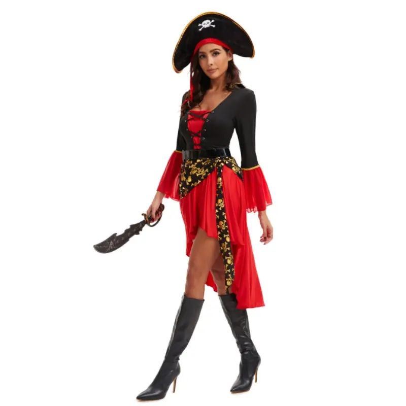 Halloween costumes masquerade pirate cos Captain Jack adult female Caribbean pirate show clothes3